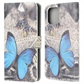 Style Series iPhone 13 Mini Wallet Case - Blauwe vlinder