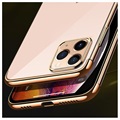 Sulada Plating Frame iPhone 11 Pro TPU Hoesje - Goud / Doorzichtig