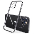 Sulada Plating Frame iPhone 12 Pro Max TPU Case - Zwart / Transparant