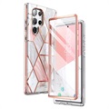 Supcase Cosmo Samsung Galaxy S22 Ultra 5G Hybrid Case - Roze Marmer