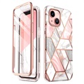 Supcase Cosmo iPhone 13 Hybrid Case - Roze Marmer