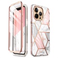 Supcase Cosmo iPhone 13 Pro Max Hybrid Case - Roze Marmer