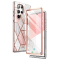 Supcase Cosmo Samsung Galaxy S23 Ultra 5G Hybrid Case - Roze Marmer