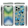 Sweet Armor Series iPhone 14 Pro Max Hybride Hoesje - Blauwe vlinder