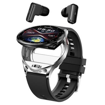 T97 2-in-1 Smart Watch met ingebouwde TWS koptelefoon - Zilver