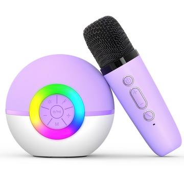 T97 Kinder Karaoke Microfoon met Bluetooth Luidspreker & Subwoofer - Paars