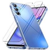 Samsung Galaxy A17/A26 TPU Hoesje met 2x Glazen Screenprotector - Doorzichtig