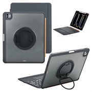 iPad Air 13 2024/2025/iPad Pro 12.9 2018/2020/2021/2022 TU3609 Magnetische toetsenbordbehuizing met achtergrondverlichting en 360-draaibare standaard - Zwart