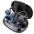 TWS Sport-oortelefoon met LED-display VV2 - Zwart