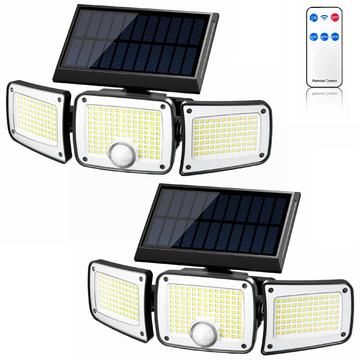 TY10305 3-kops Solar Wandlamp - 280 LED - 2 stuks.