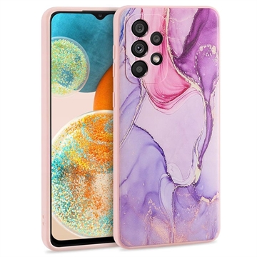 Samsung Galaxy A23 5G Tech-Protect Mood Marble TPU Case - Roze / Paars