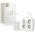 Tech-Protect PCS3X4 stekkerdoos - 3 stopcontacten, 2 USB-A & 2 USB-C poorten, 2m kabel - Wit