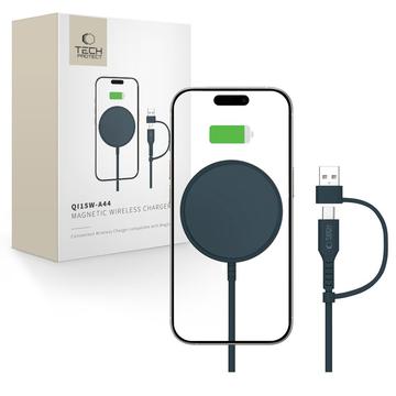 Tech-Protect QI15W-A44 MagSafe draadloze oplader 15W - marineblauw