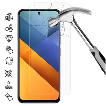 Xiaomi Poco M6 4G Glazen Screenprotector - Case Friendly - Doorzichtig