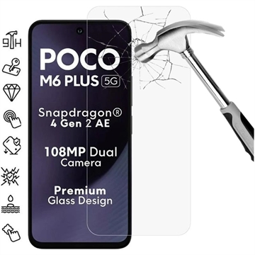 Xiaomi Poco M6 Plus Glazen Screenprotector - Case Friendly - Doorzichtig