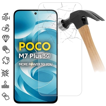Xiaomi Poco M7 Plus Glazen Screenprotector - 9H - Case Friendly - Doorzichtig