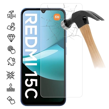 Xiaomi Redmi 15C Glazen Screenprotector - 9H - Case Friendly - Doorzichtig