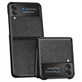 Getextureerde Samsung Galaxy Z Flip3 5G Hybrid Case - Zwart