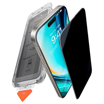 iPhone 16 Torras GlassGo Privacy Glazen Screenprotector met Auto-Align Frame