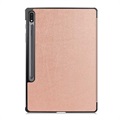 Tri-Fold Series Samsung Galaxy Tab S7+/S8+ Folio Case - Rose Gold