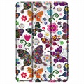 Tri-Fold Series Samsung Galaxy Tab S7 FE Smart Folio Case - Vlinders / Bloemen