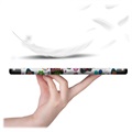 Tri-Fold Series Samsung Galaxy Tab S7 FE Smart Folio Case - Vlinders / Bloemen