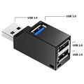 USB 3.0 Hub Splitter 1x3 - 1x USB 3.0, 2x USB 2.0 - Zwart