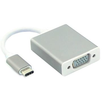 Draagbare USB-C / VGA Adapter - Full HD 1080p - Zilver