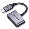 Ugreen 2-in-1 Opladen & Audio USB-C Adapter - 1.5A - Grijs