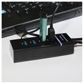 Universele 4-poorts SuperSpeed USB 3.0 Hub - Zwart