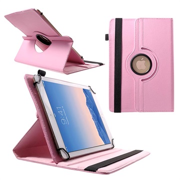 Universal Rotary Folio Case voor Tablets - 9-10" - Roze