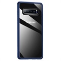 Usams Mant Samsung Galaxy S10+ Hybrid Case - Blauw / Doorzichtig