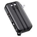 Usams US-CD172 PB63 Powerbank met 3-in-1 Kabel - 10000mAh - Zwart