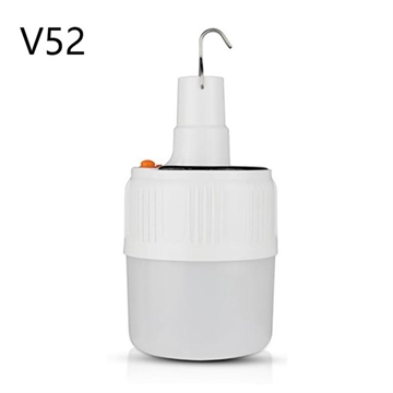 V52 draagbare oplaadbare zonne-camping LED-lamp / lamp met 5-versnellingen verlichting en haak