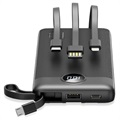 Veger C10 Powerbank met Lightning, USB-C, USB, MicroUSB-kabel - 10000mAh