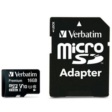 Verbatim Premium U1 MicroSDHC-kaart met adapter 44082 - 16GB