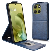 Motorola Moto G86 Verticale Flip Hoesje met Standaard - Donkerblauw