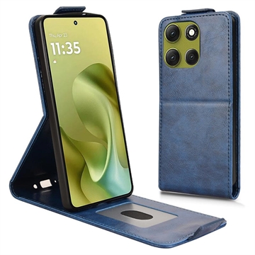 Motorola Moto G86 Verticale Flip Hoesje met Standaard - Donkerblauw