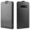 Samsung Galaxy S10 Verticale Flip Case met Kaartsleuf - Zwart