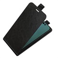 iPhone 14 Verticale Flip Case met Kaarthouder - Zwart