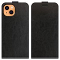 iPhone 13 Verticale Flip Case met Kaarthouder - Zwart