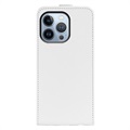 iPhone 14 Pro Vertical Flip Case met Kaartsleuf - Wit