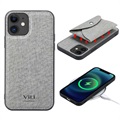 Vili T iPhone 12 Mini Hoesje met Magnetische Portemonnee - Grijs