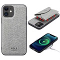 Vili T iPhone 12/12 Pro Hoesje met Magnetische Portemonnee - Grijs