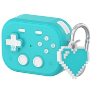 AirPods Pro 3 Vintage Game Console Stijl Plastic Etui met Hart Hanger - Blauw