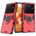 Vivo X80 Pro Hybrid Case met Ringhouder - Rood