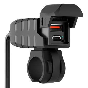 WUPP CS-2100A1 USB-A & Type-C Dual-Port Snelle Motorfietslader met LED Voltmeter