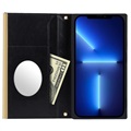 iPhone 13 Wallet Case met Make-upspiegel - Zwart