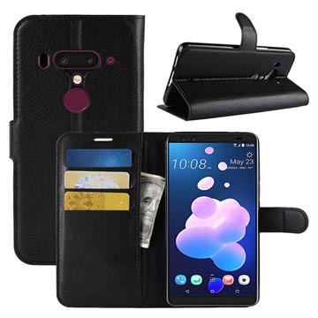 HTC U12+ Wallet Case met Magnetische Sluiting - Zwart
