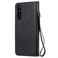 Huawei Nova 5T, Honor 20/20S Wallet Hoesje met Magnetische Sluiting - Zwart